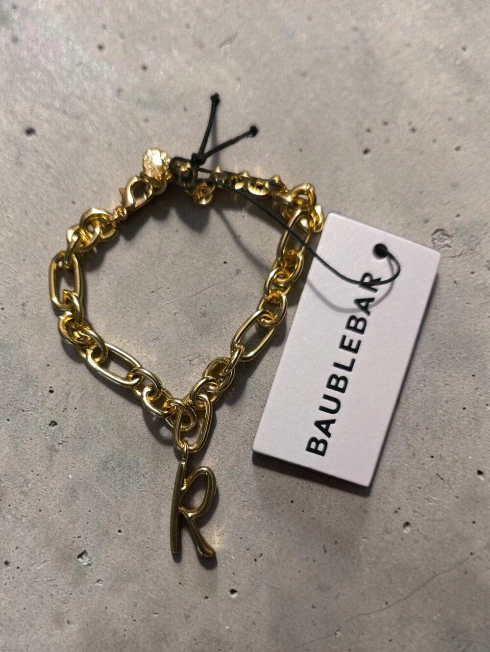 BaubleBar Gold Initial Charm Bracelet - You Choose D, R, C